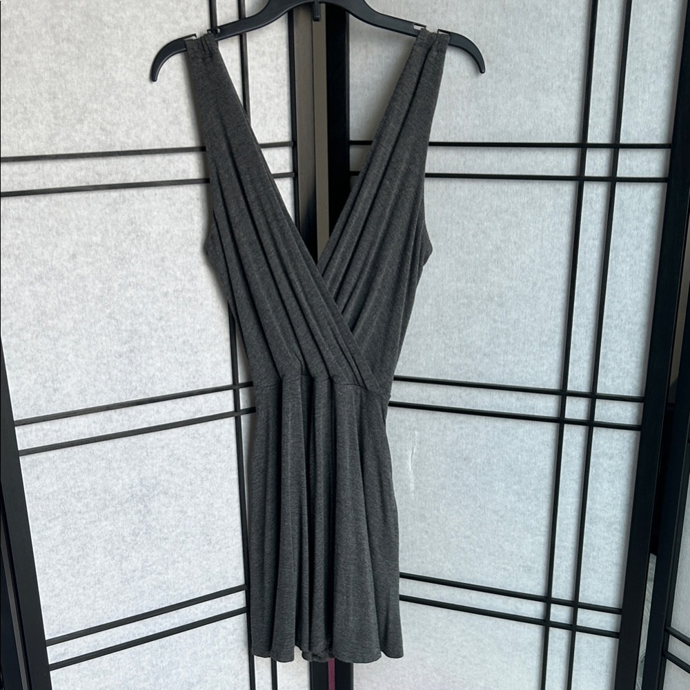 NWOT Final Touch Charcoal Gray Romper with Pockets
